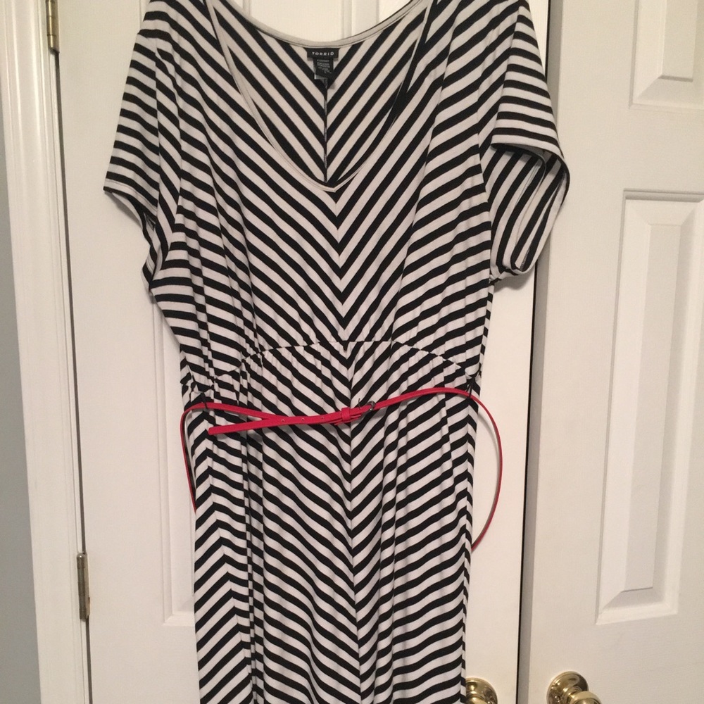 Black and white stripes dress